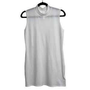 NEW NWOT Dion Lee Ivory Mock Neck Stretch Knit Mini Dress